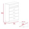 Tuhome Continental Dresser, Superior Top, Four Drawers, One Shelf, White CLB5569